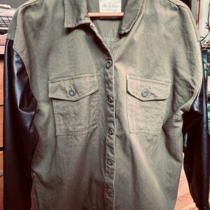Altar'd State Olive Green Shacket